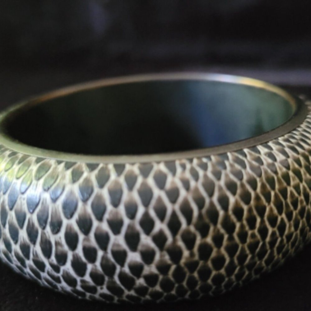 Brown Snakeskin Pattern Bangle Bracelet